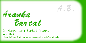 aranka bartal business card